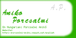 aniko porcsalmi business card